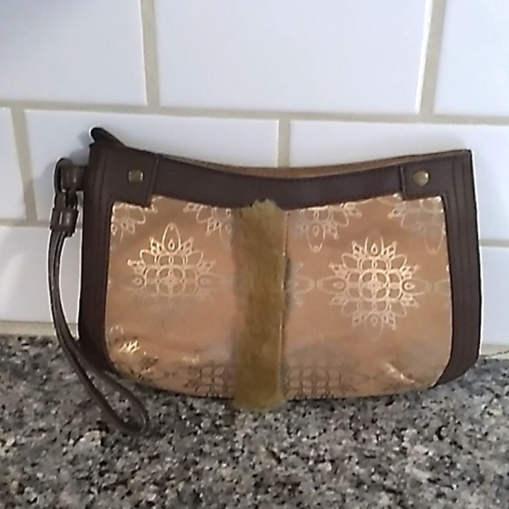Bath & Body Works Faux Fur Clutch Wristlet. NWOT